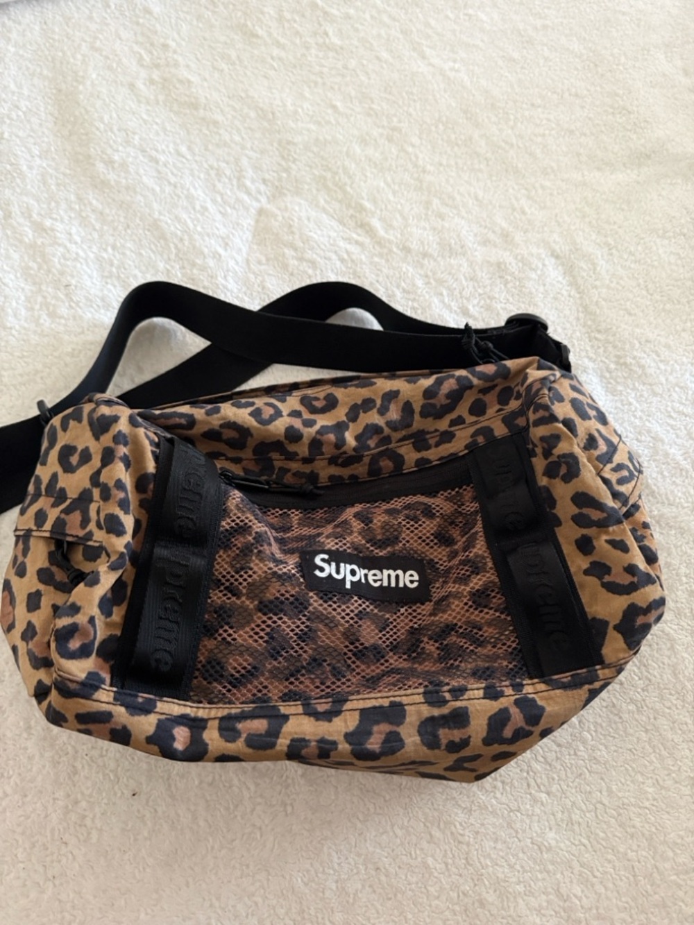 Supreme Leopard Print Shoulder Bag - Brown & Black